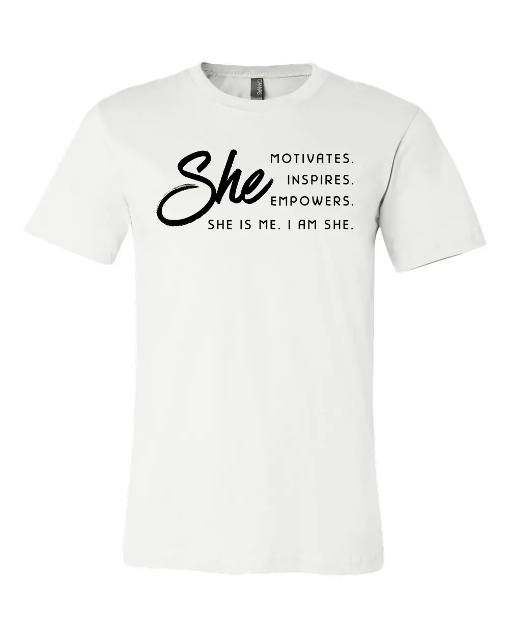 She Motivates Inspires Empowers T-Shirt - Image 1