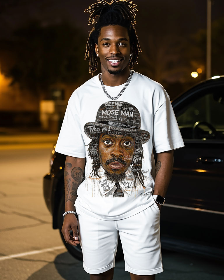 Beenie Man Portrait T-Shirt - Image 1