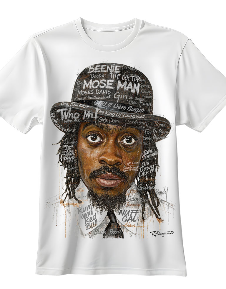 Beenie Man Portrait T-Shirt - Image 2